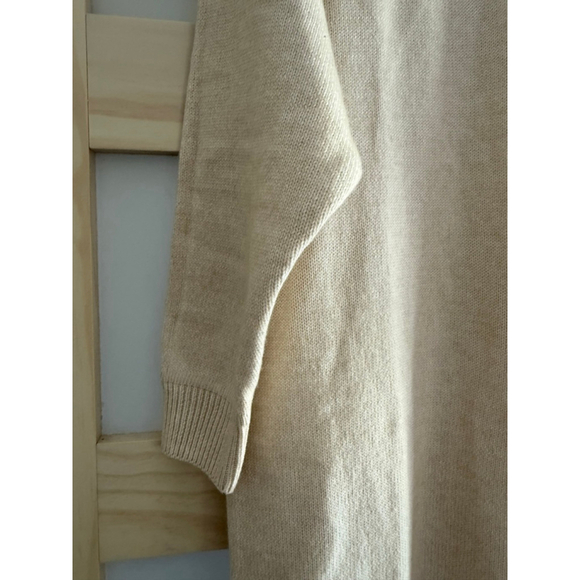 H&M Sweater Dress Beige Knit Longline Pullover Sustainable Recycled Polyester XL - Picture 3 of 6